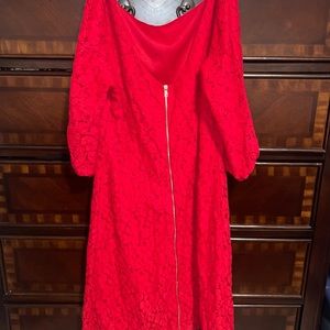 Red Lace Floral Dress// Small// Never worn// Charming Charlie